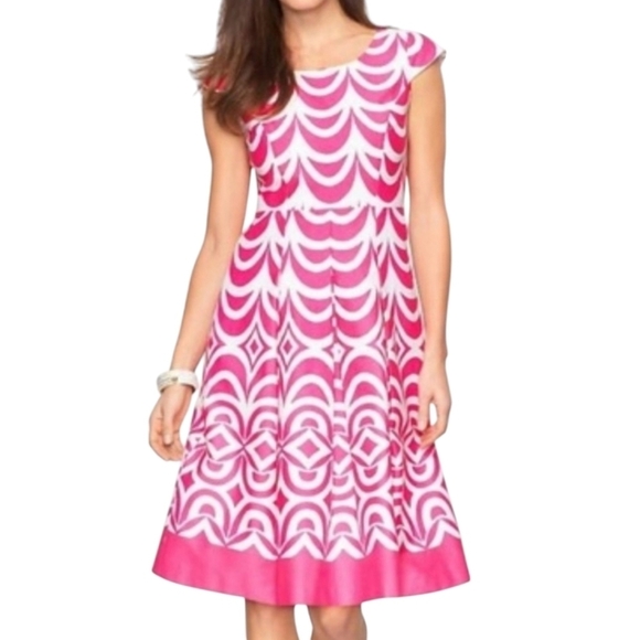 Talbots Pink Cap Sleeve Cotton Dress Size 2 - Picture 1 of 6